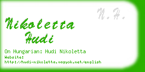 nikoletta hudi business card